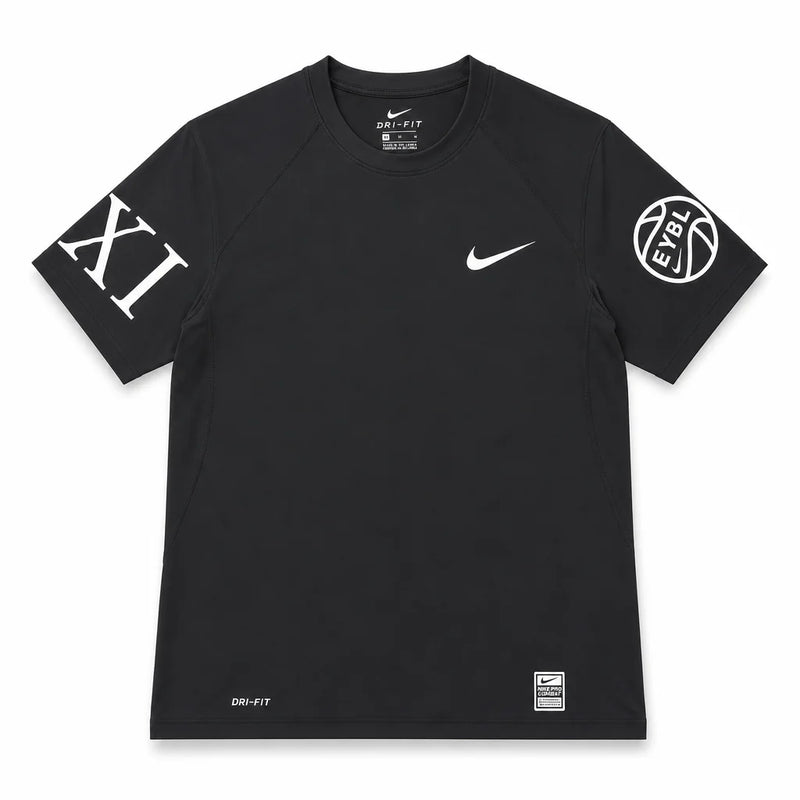 OPENRUN EYBL XI basketball compression shirt in black and white